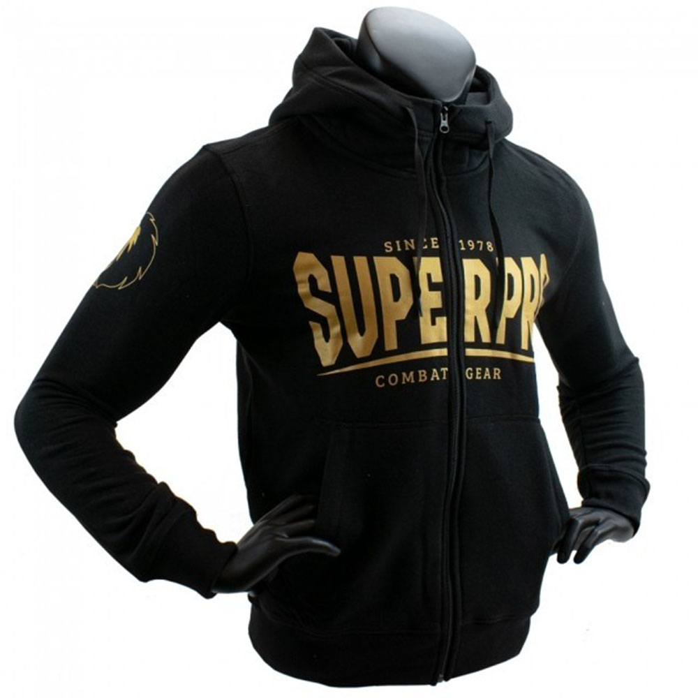 Super Pro Zip Hoody, Logo, schw-gold, XXL