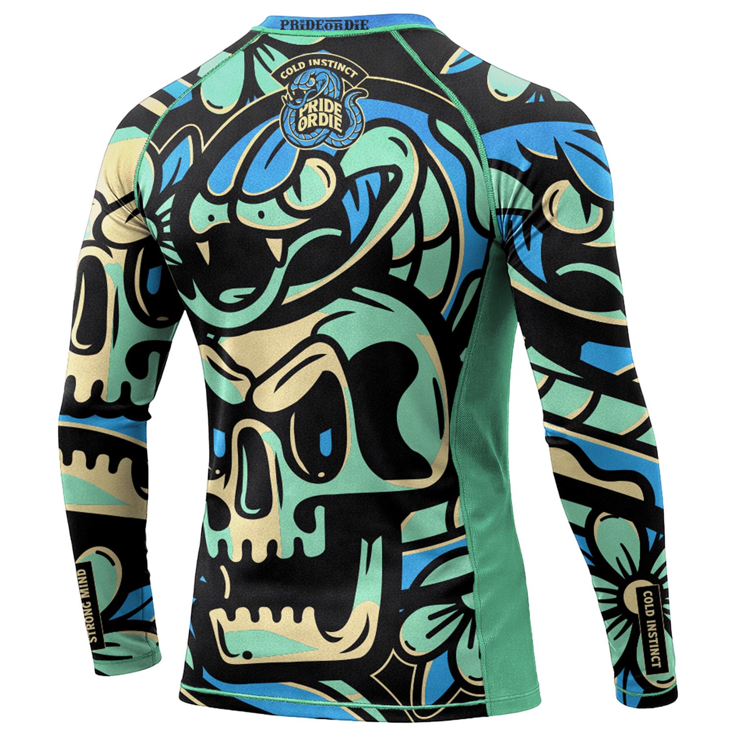 PRiDEorDiE Rashguard, L/S, Cold Instinct, green-black, XXL