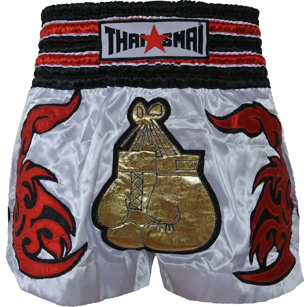 THAISMAI Muay Thai Shorts, TSM32, weiß-gold
