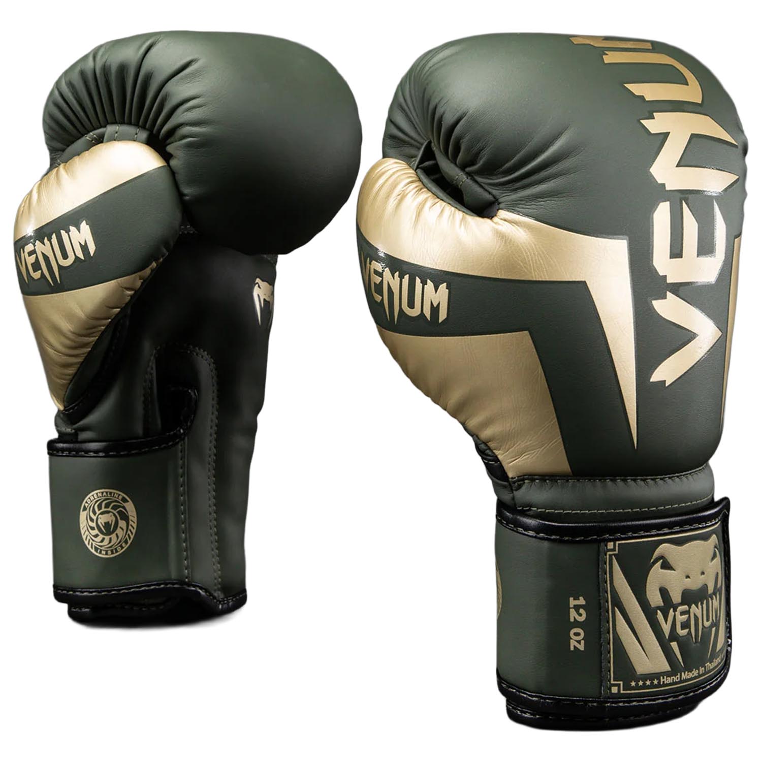 VENUM Boxing Gloves, Elite, khaki-gold, 14 Oz