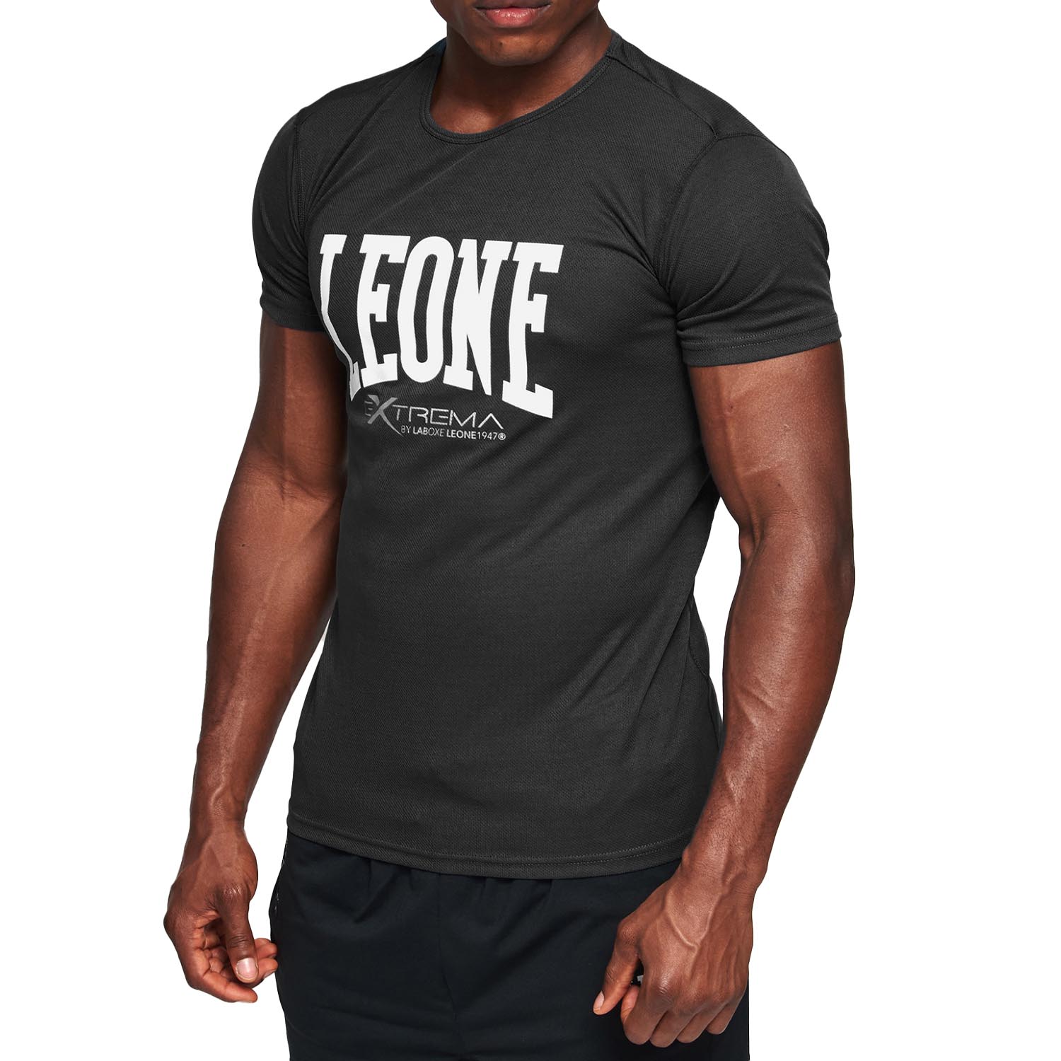 LEONE T-Shirt, Logo, ABX106, schwarz