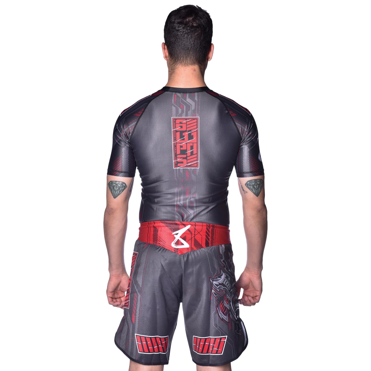 8 WEAPONS Fight Shorts, Samurai 2.0, black-red, XXL