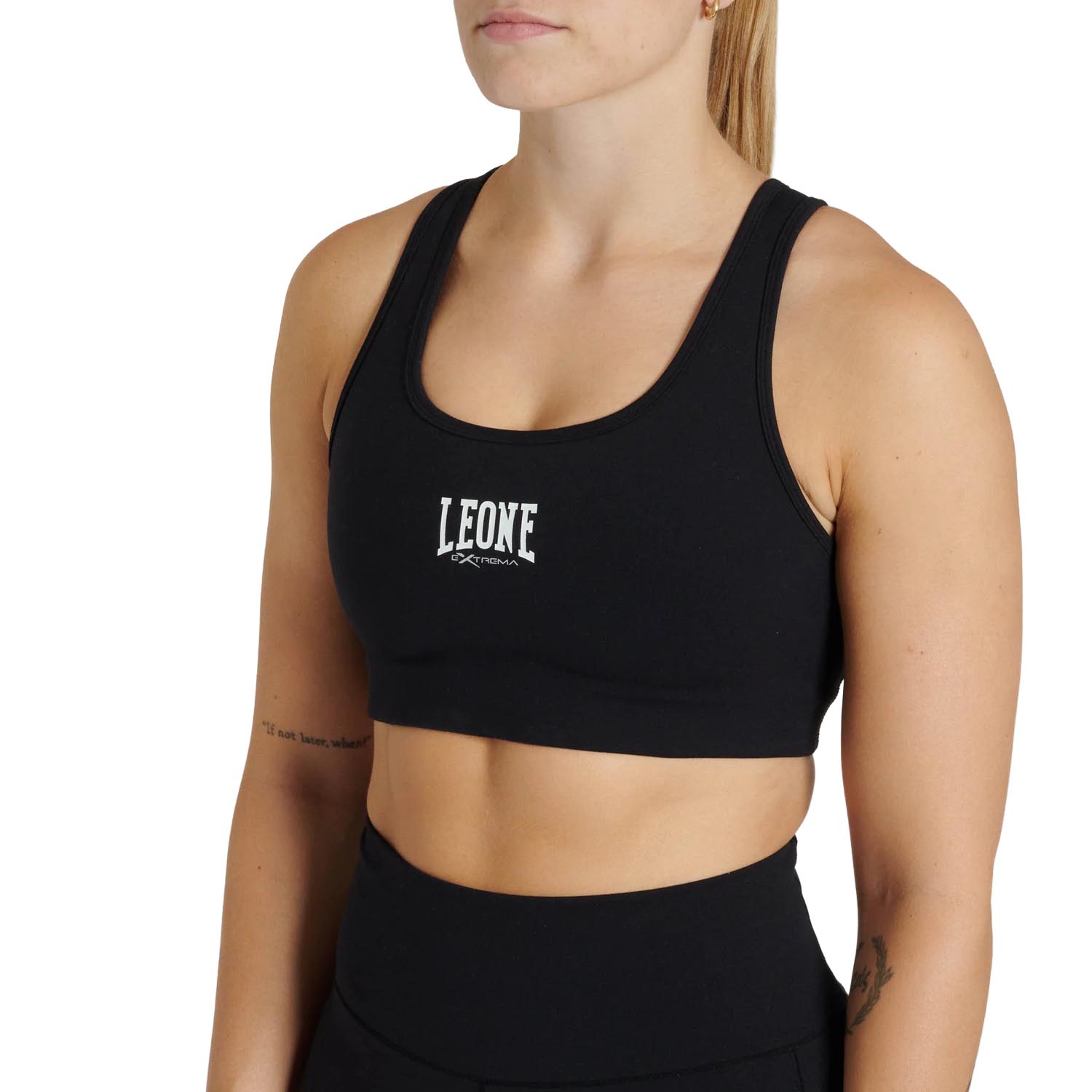 LEONE Sports Bra, Women, Logo, black-white, XS