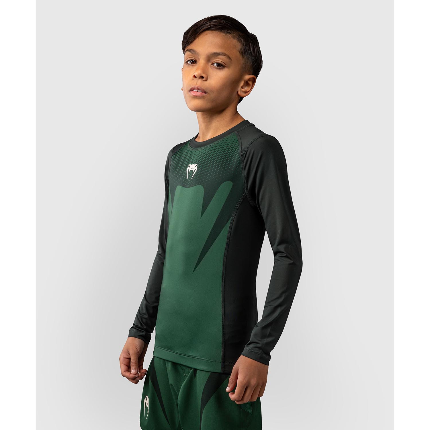 VENUM Rashguard, L/S, Kids, Attack, green-white, 12 J