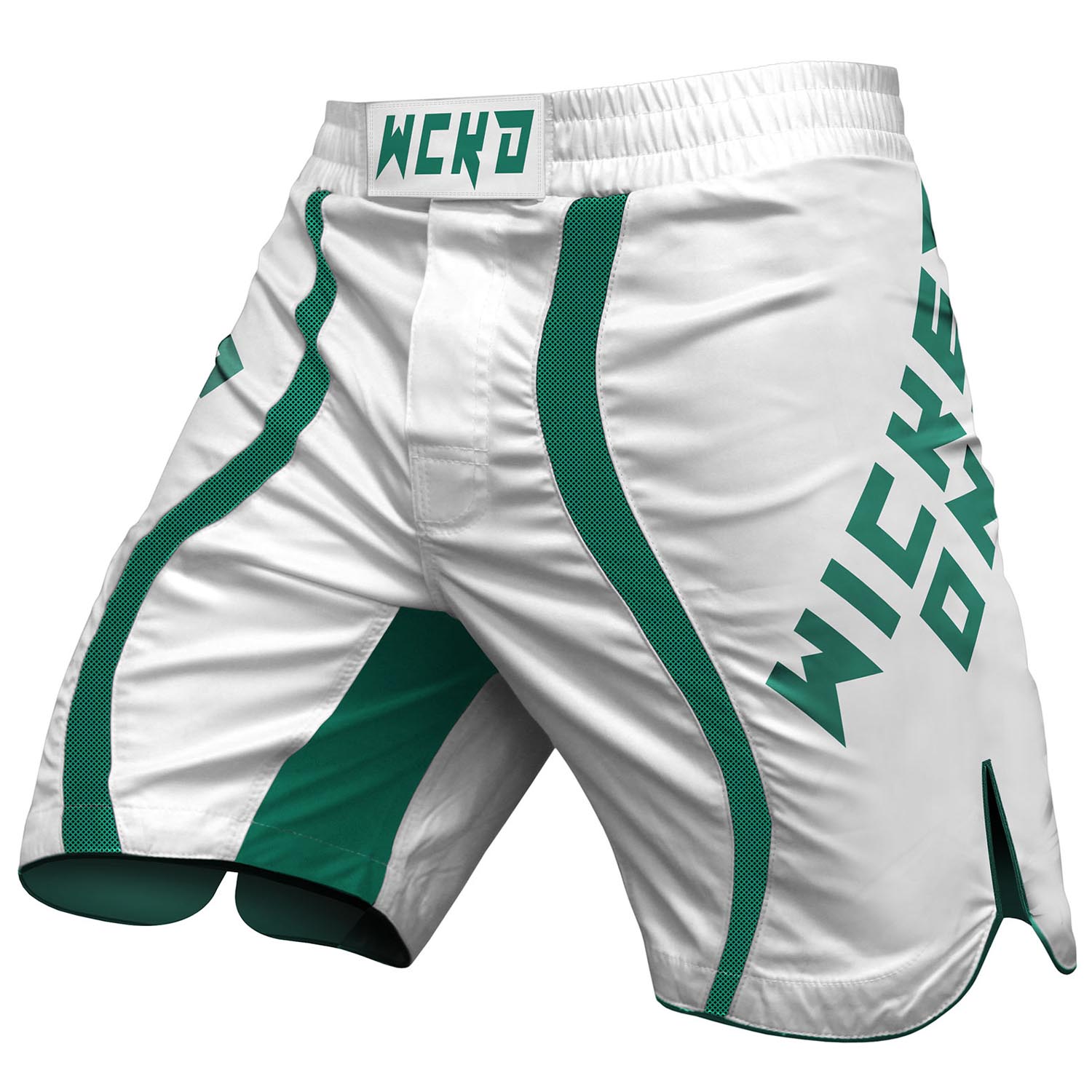 Wicked One MMA Fight Shorts, Brawl, white-green