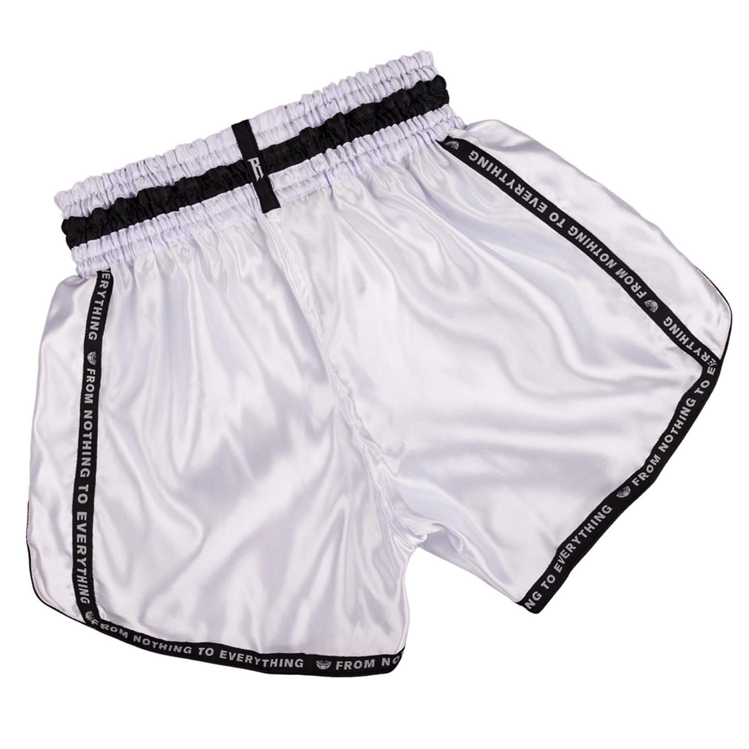 RINGLIFE Muay Thai Shorts, Label, white, L