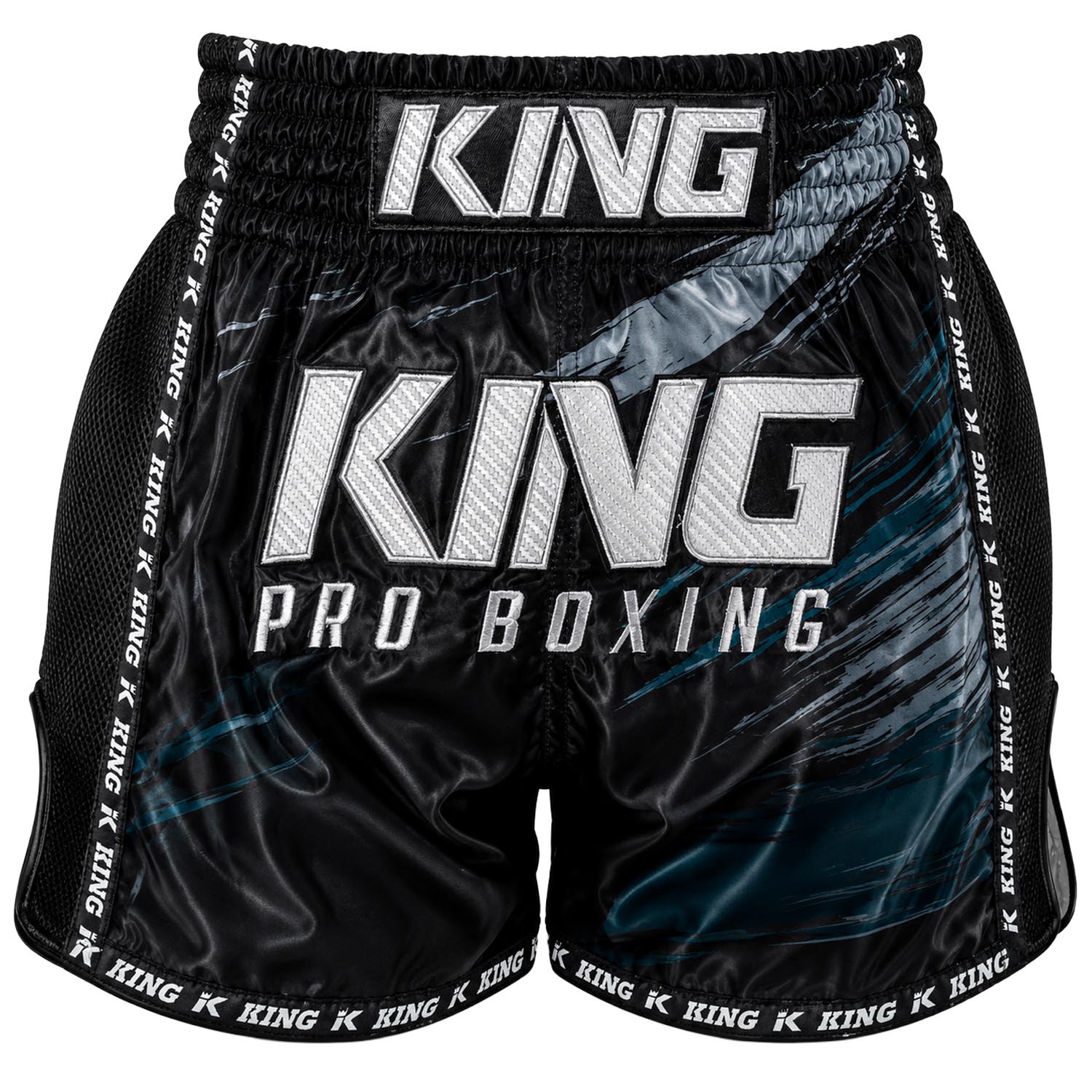 KING PRO Boxing Muay Thai Shorts, Storm 1, black, M