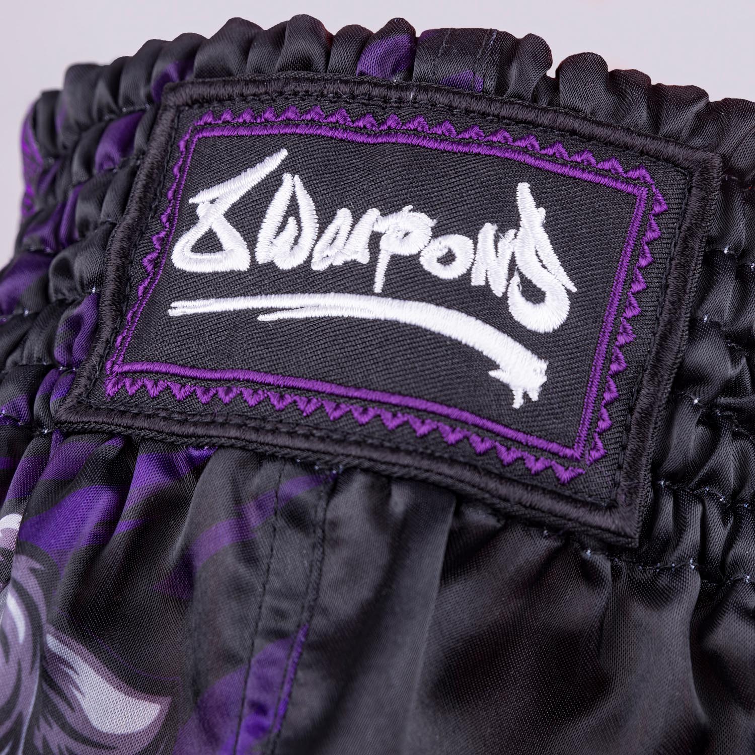 8 WEAPONS Muay Thai Shorts, Kids, Beastial Panther, black-purple, 6-8 Y