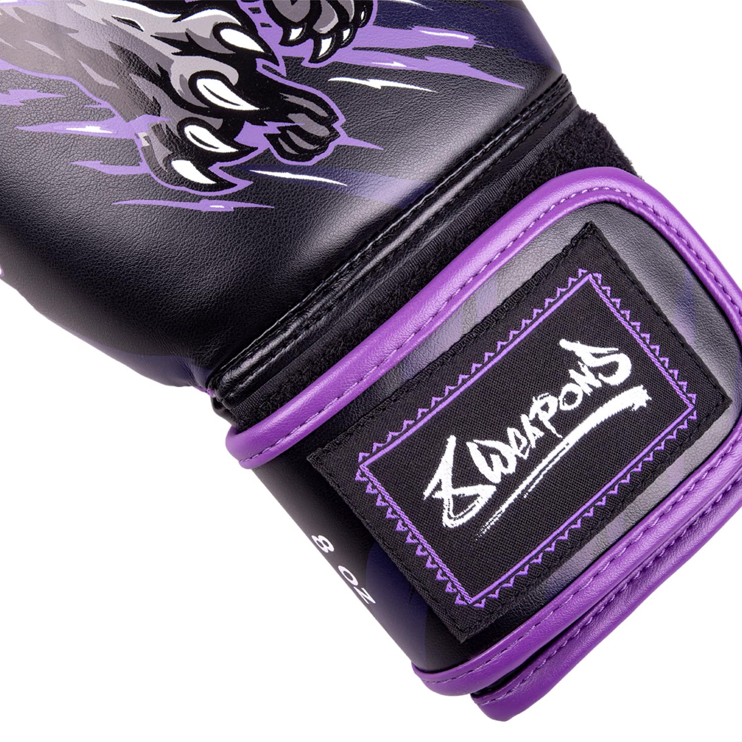 8 WEAPONS Boxing Gloves, Kids, Beastial Panther, black-purple, 10 Oz