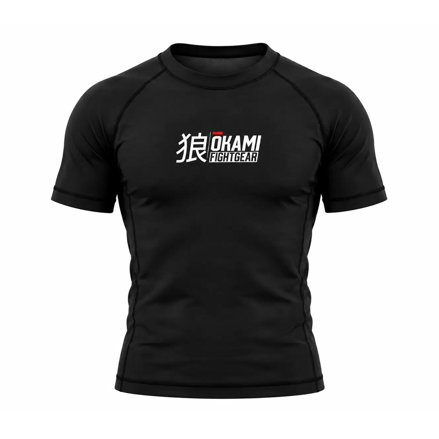 OKAMI Rashguard, S/S, Kuro, black, XXL