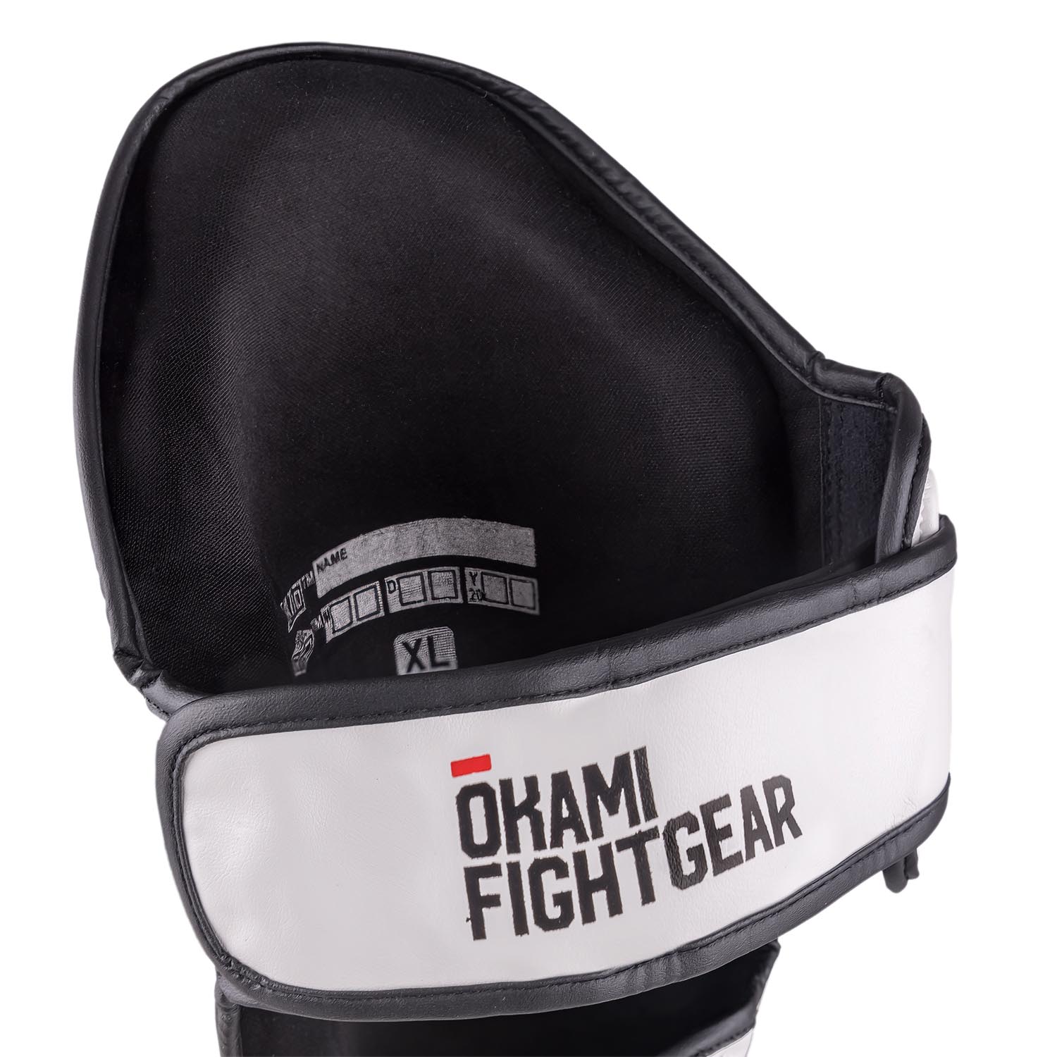 OKAMI Shinguards, Contender V2, white-black, XL