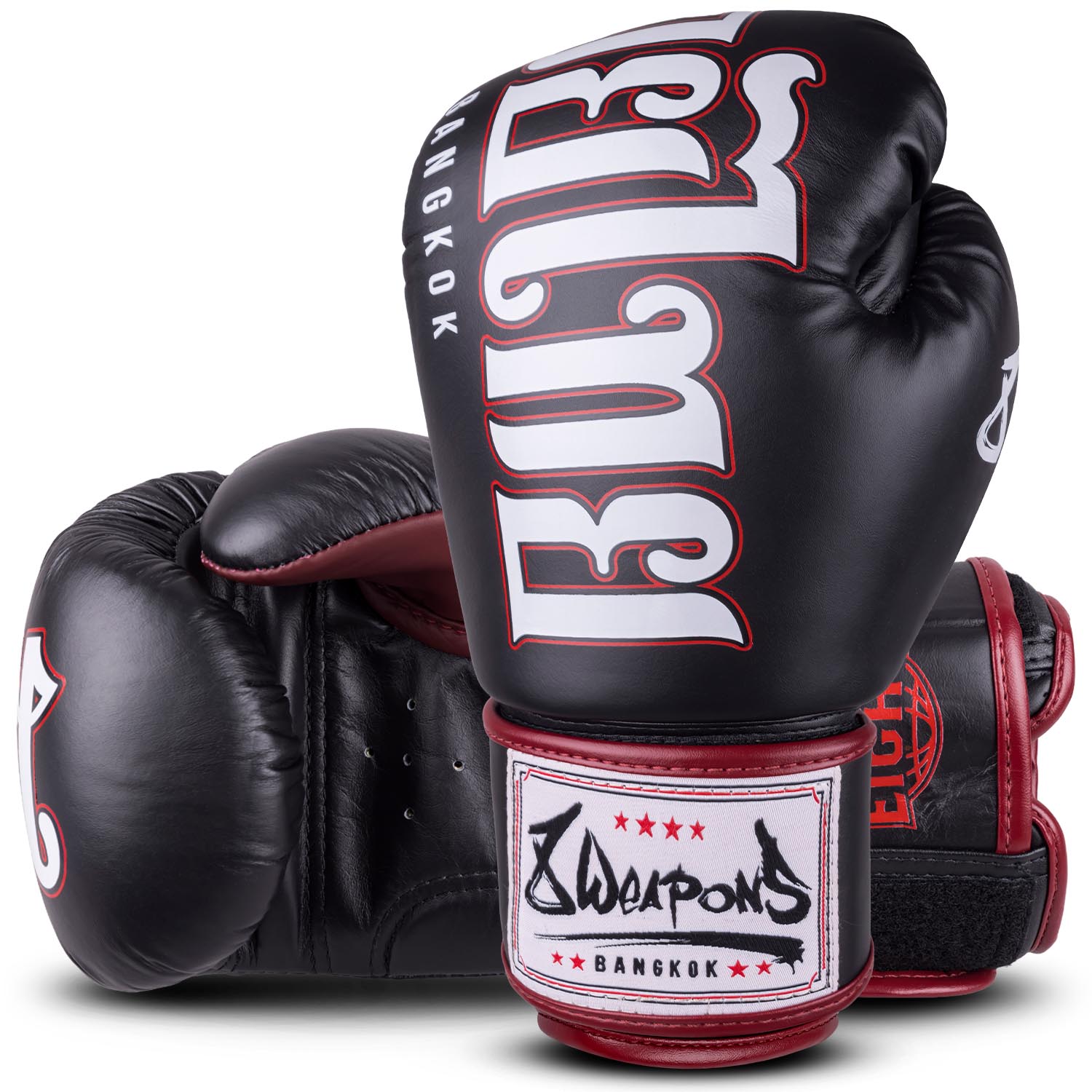8 WEAPONS Boxing Gloves, Bangkok, black-white, 12 Oz