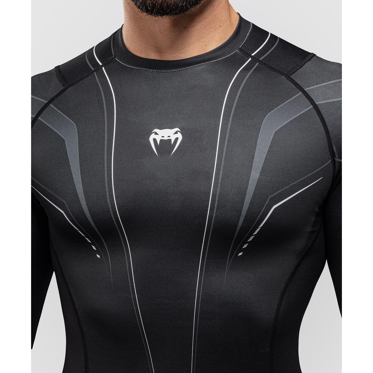 VENUM Rashguard, L/S, Streamline, black-white, XXL