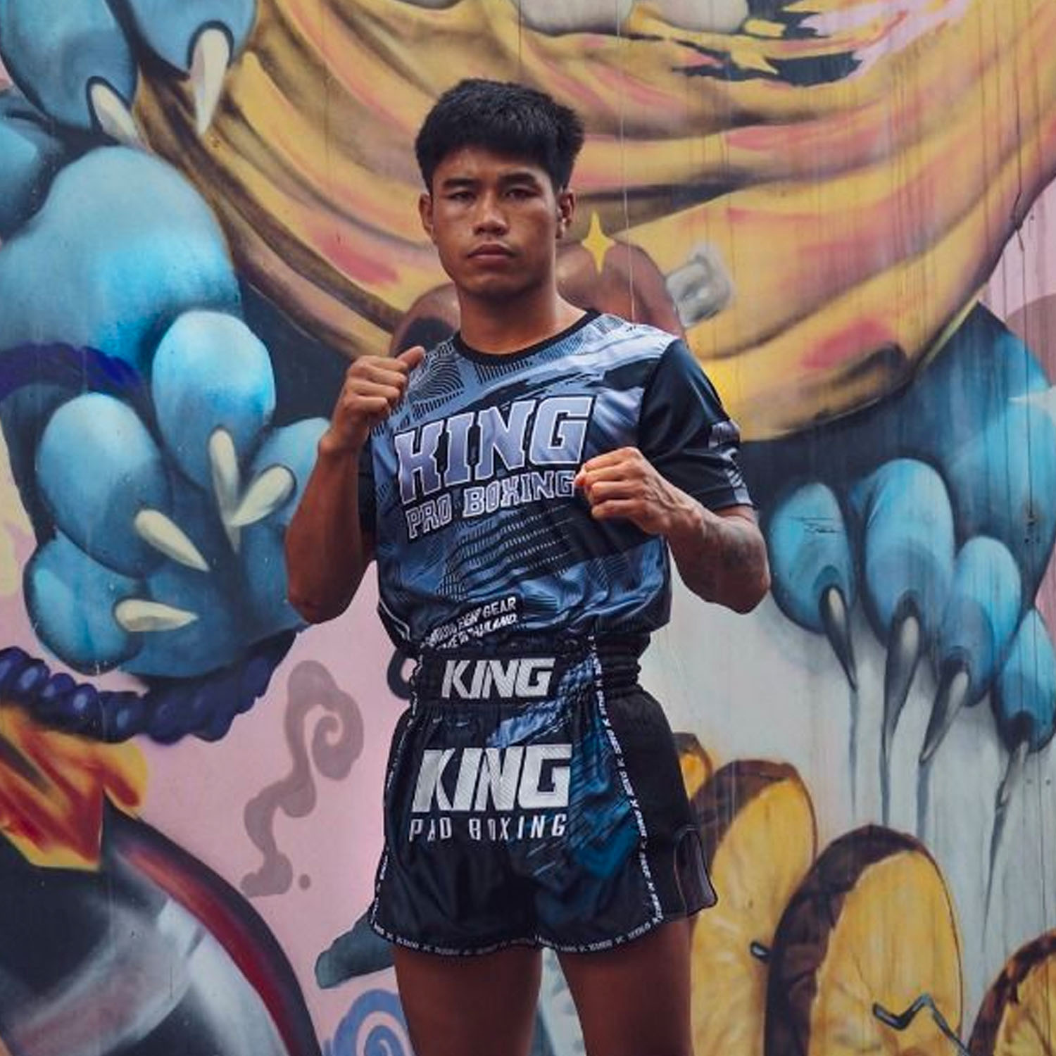 KING PRO Boxing Muay Thai Shorts, Storm 1, black, M
