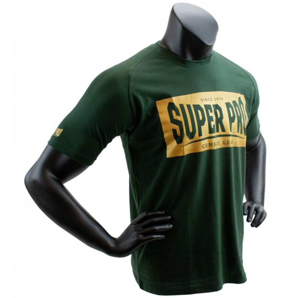 Super Pro T-Shirt, Block Logo, grün-gold