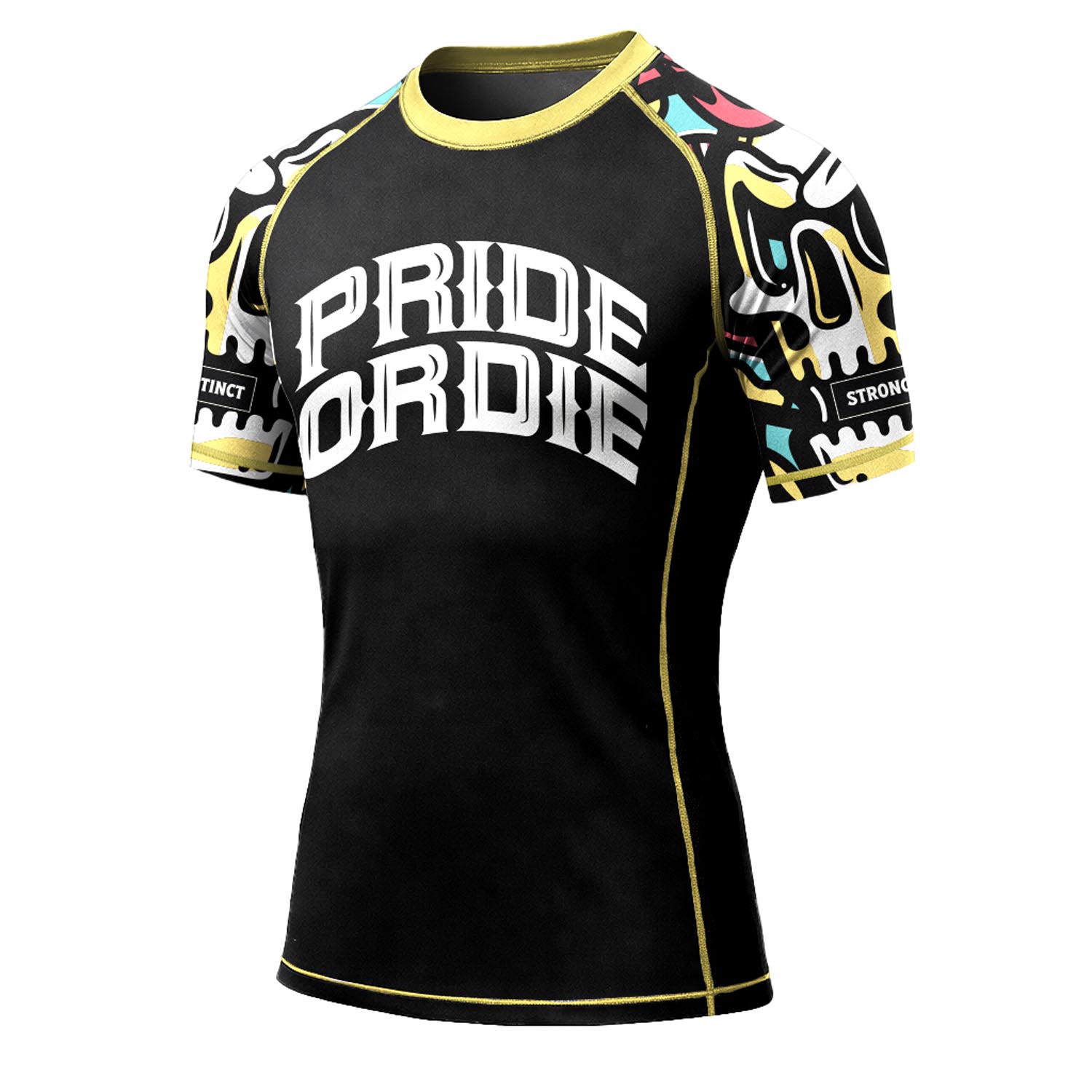 PRiDEorDiE Rashguard, S/S, Cold Instinct, black, XXL