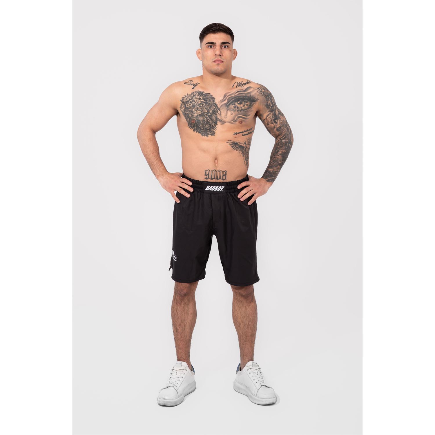 Bad Boy MMA Fight Shorts, Logo, Classic, black-white, XXL