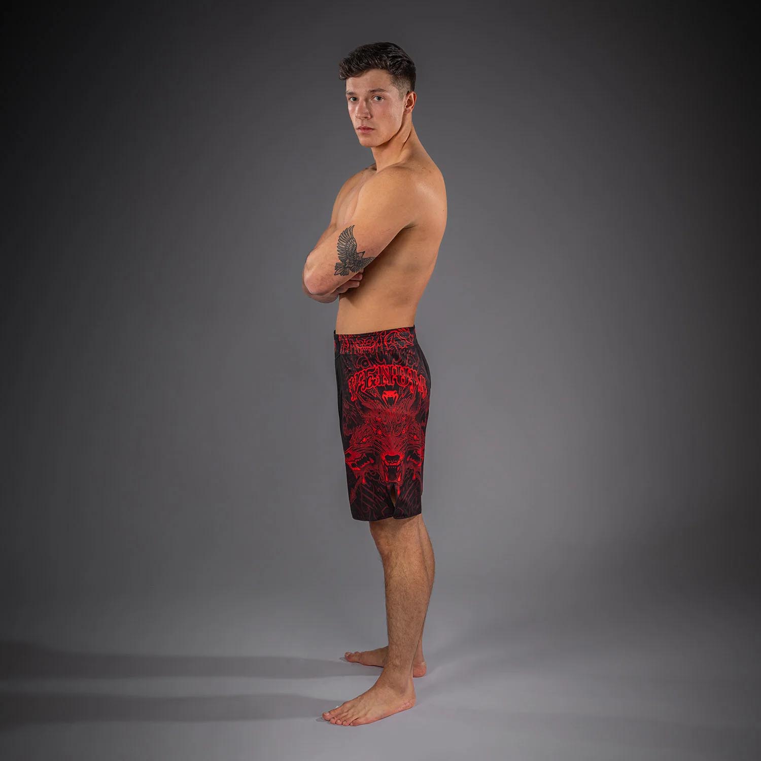 VENUM MMA Fight Shorts, Wolf Atak, black-red, L