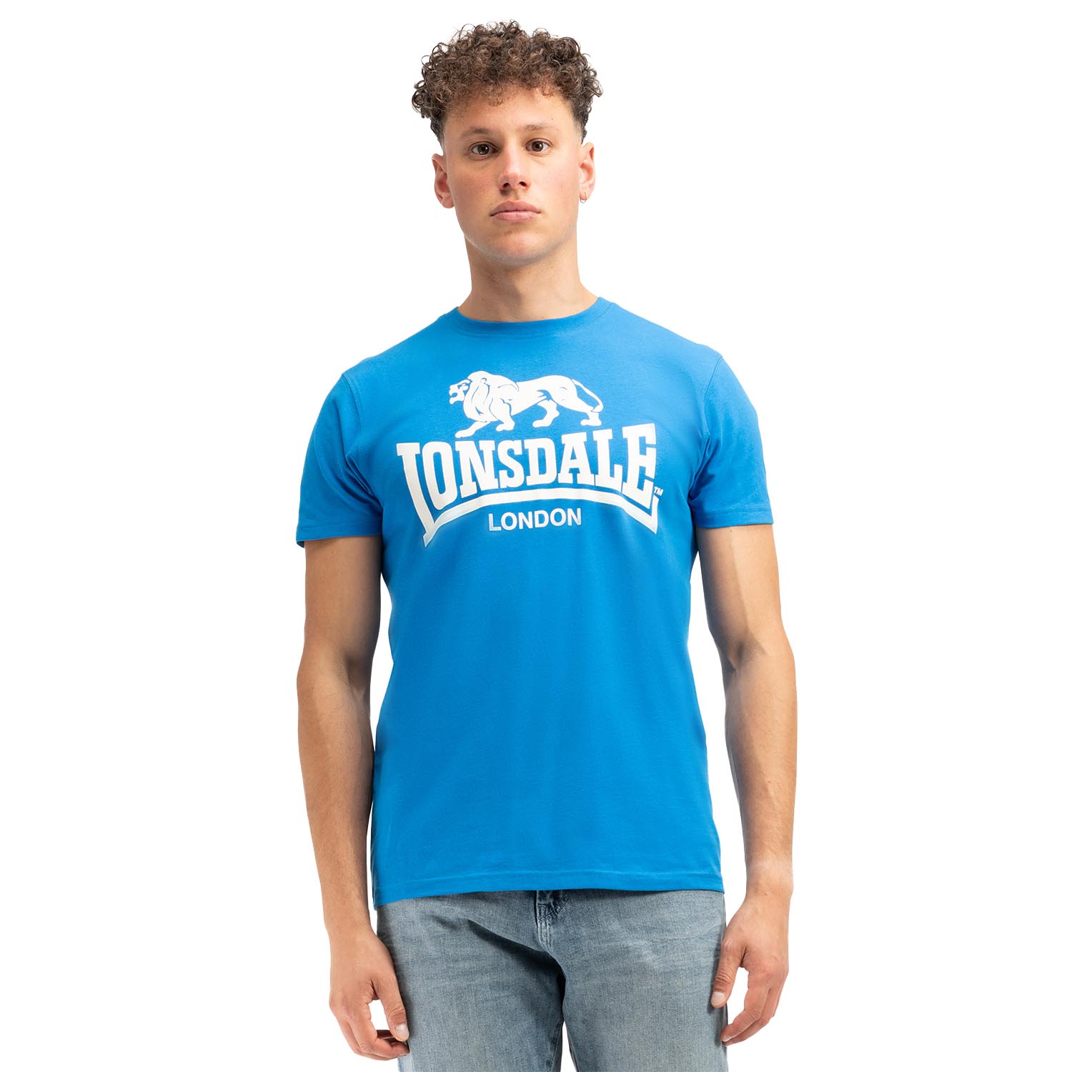 Lonsdale T-Shirt, Logo, blue-white, XXXL