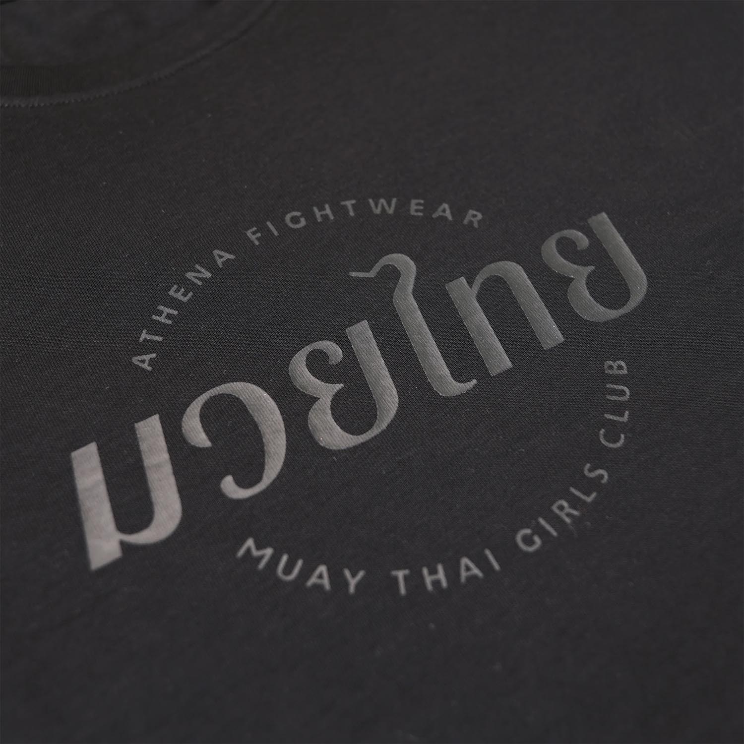 ATHENA T-Shirt, Women, Cropped Oversized, Muay Thai Girls Club, black, S