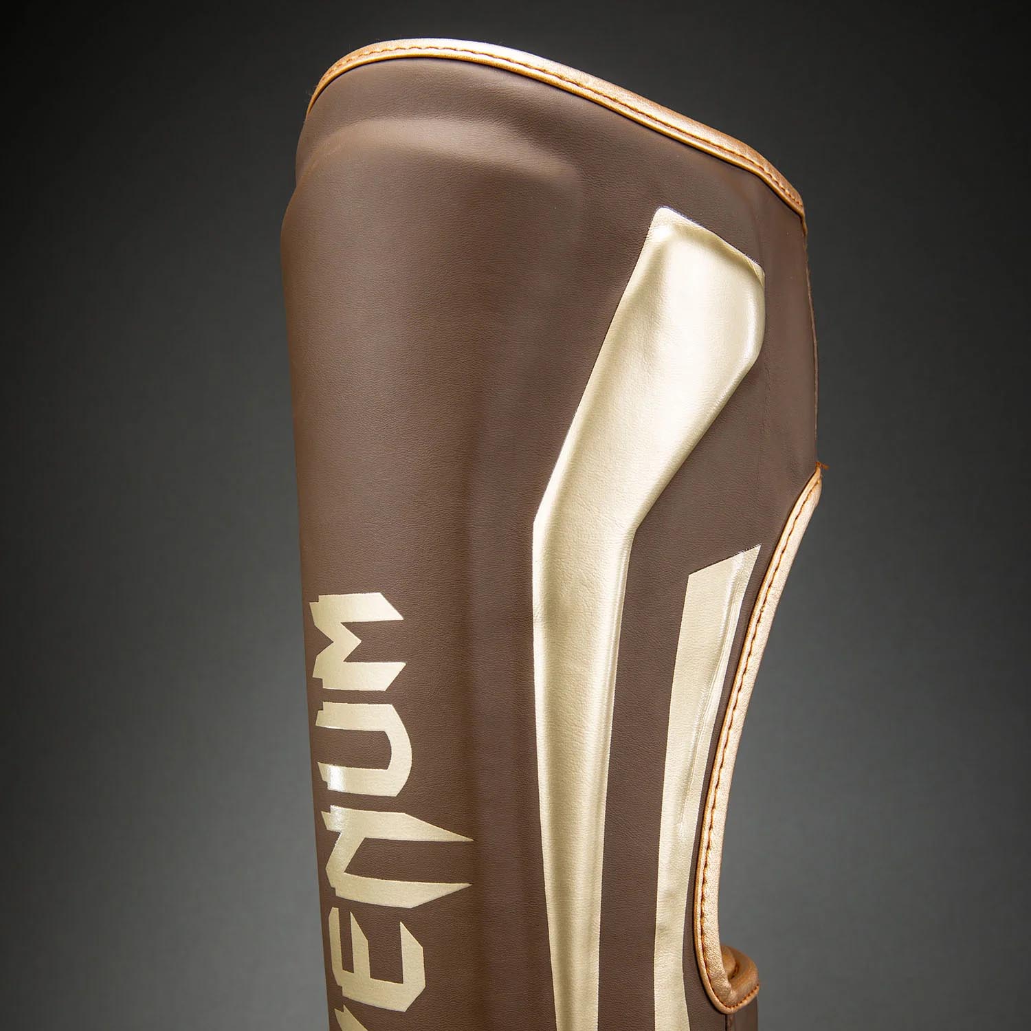 VENUM Shin Guard, Elite, brown-gold, M