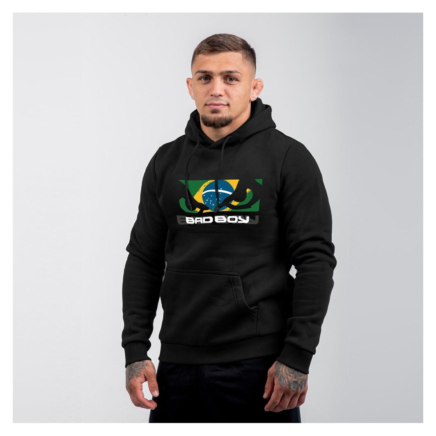 Bad Boy Hoody, Brazilian Flag, black, M