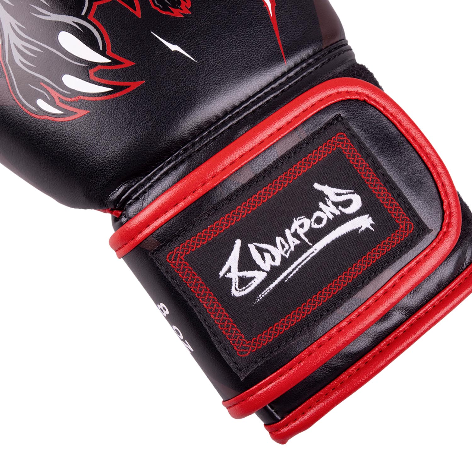 8 WEAPONS Boxing Gloves, Kids, Beastial Wolf, black-red, 4 Oz