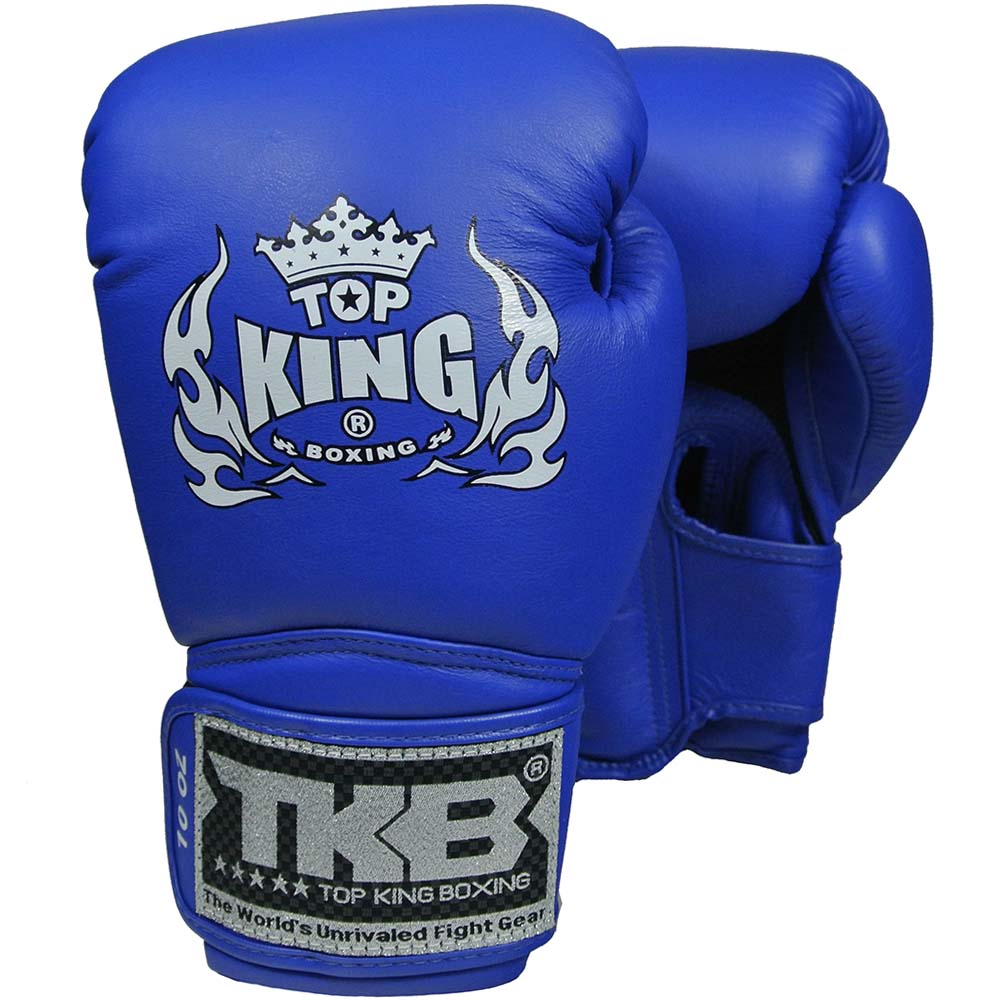 TOP KING BOXING Boxhandschuhe, Super Air, Leder, blau