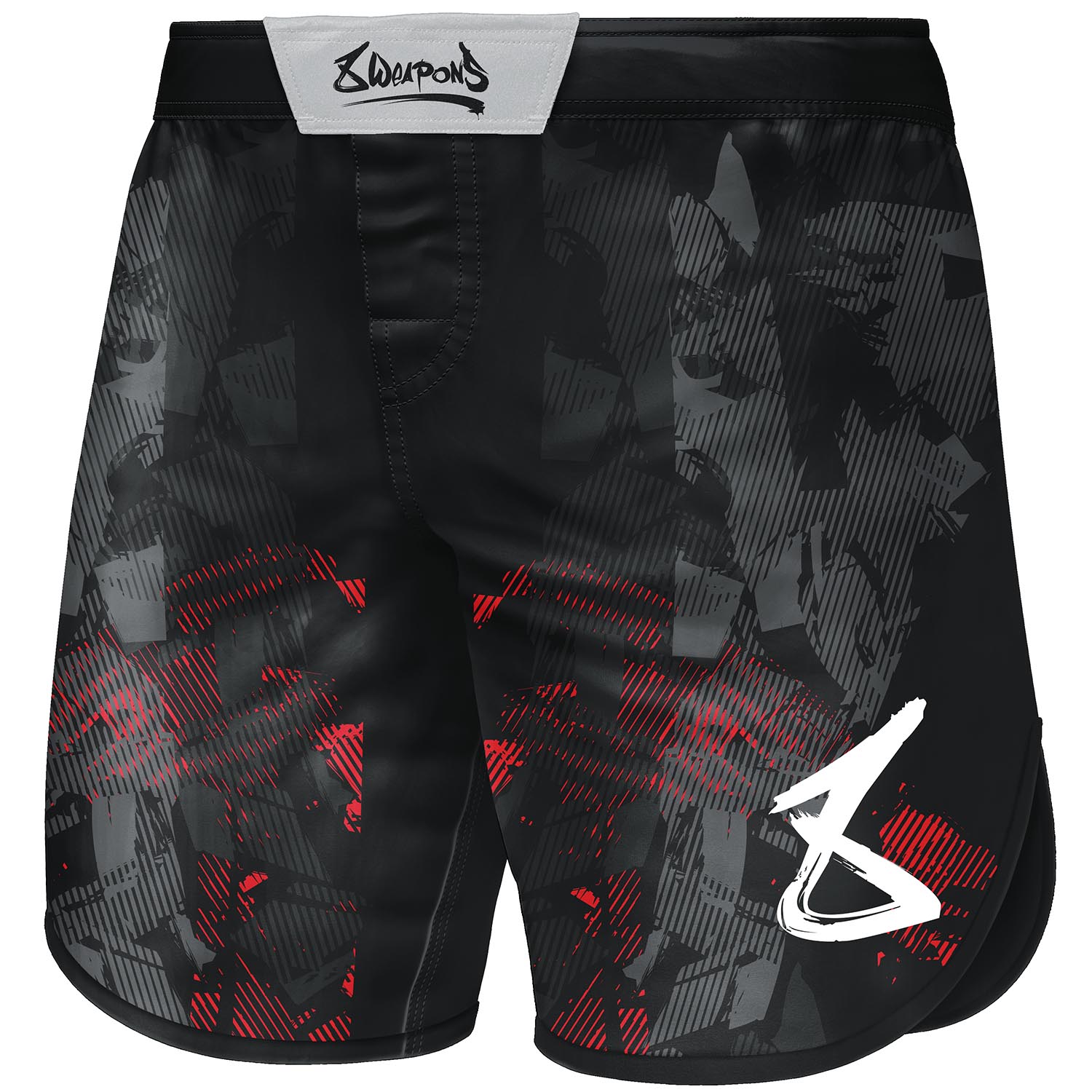 8 WEAPONS Fight Shorts, Hit 2.0, schwarz-rot, XL