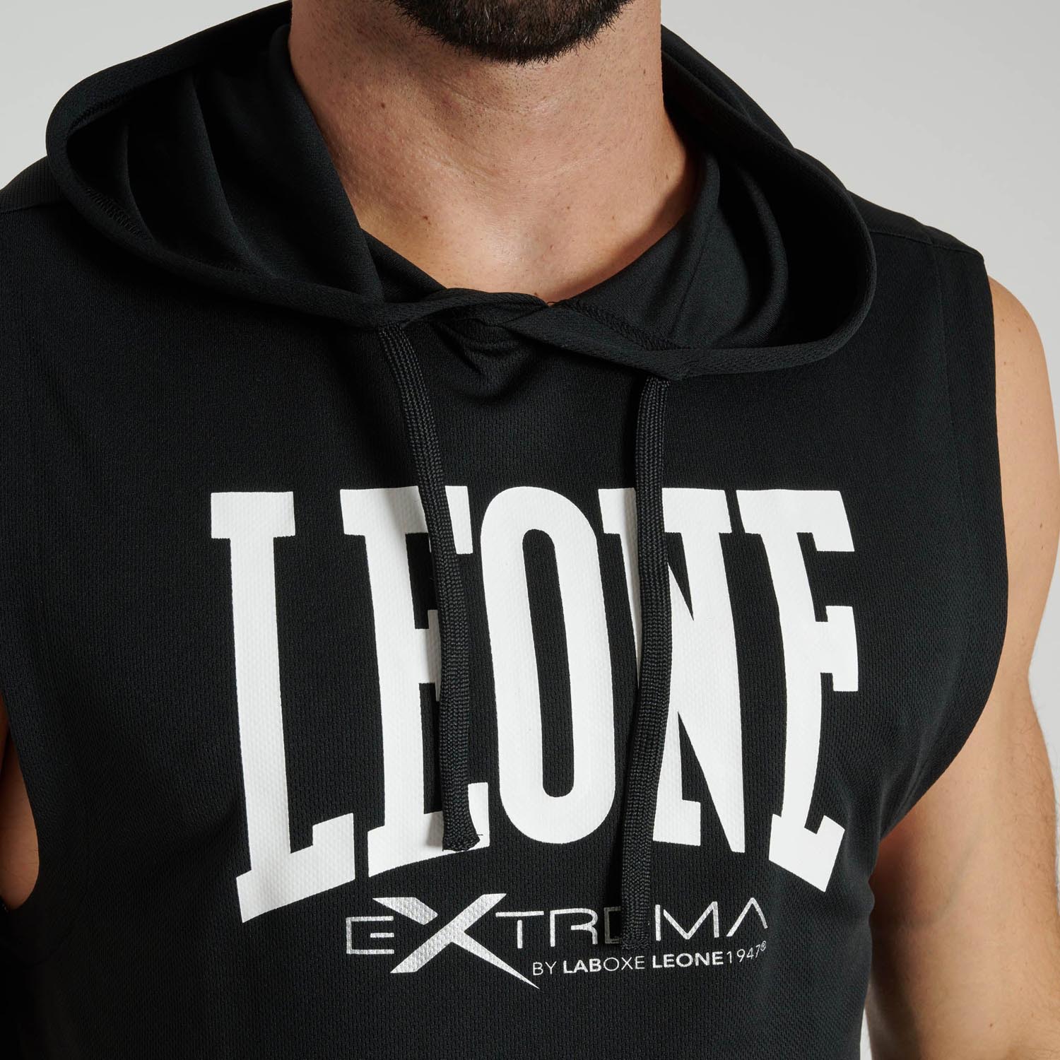 LEONE Tank Top, Hooded, Logo, black-white, S
