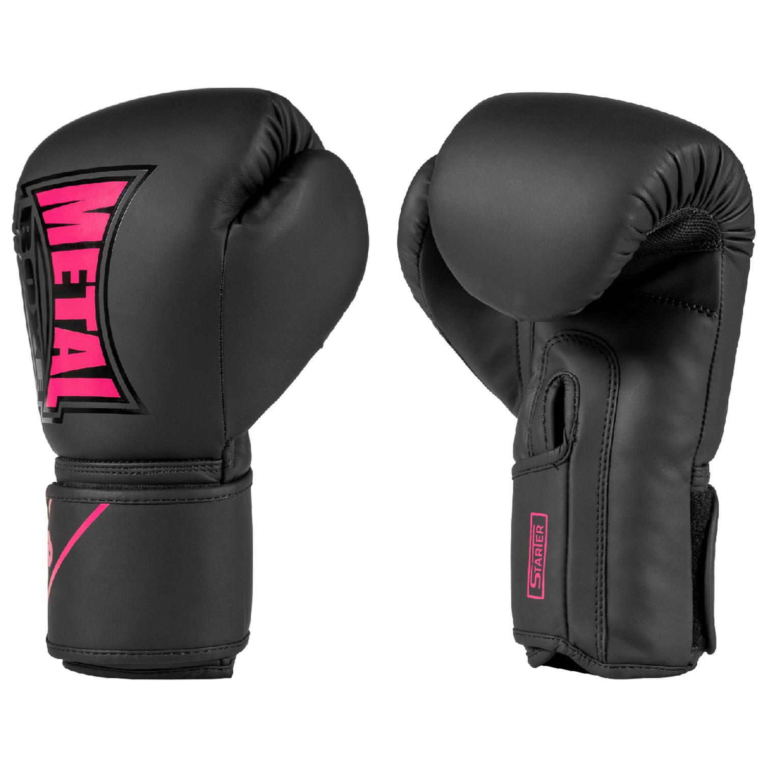 Metal Boxe Boxing Gloves, Starter, black-pink, 12 Oz