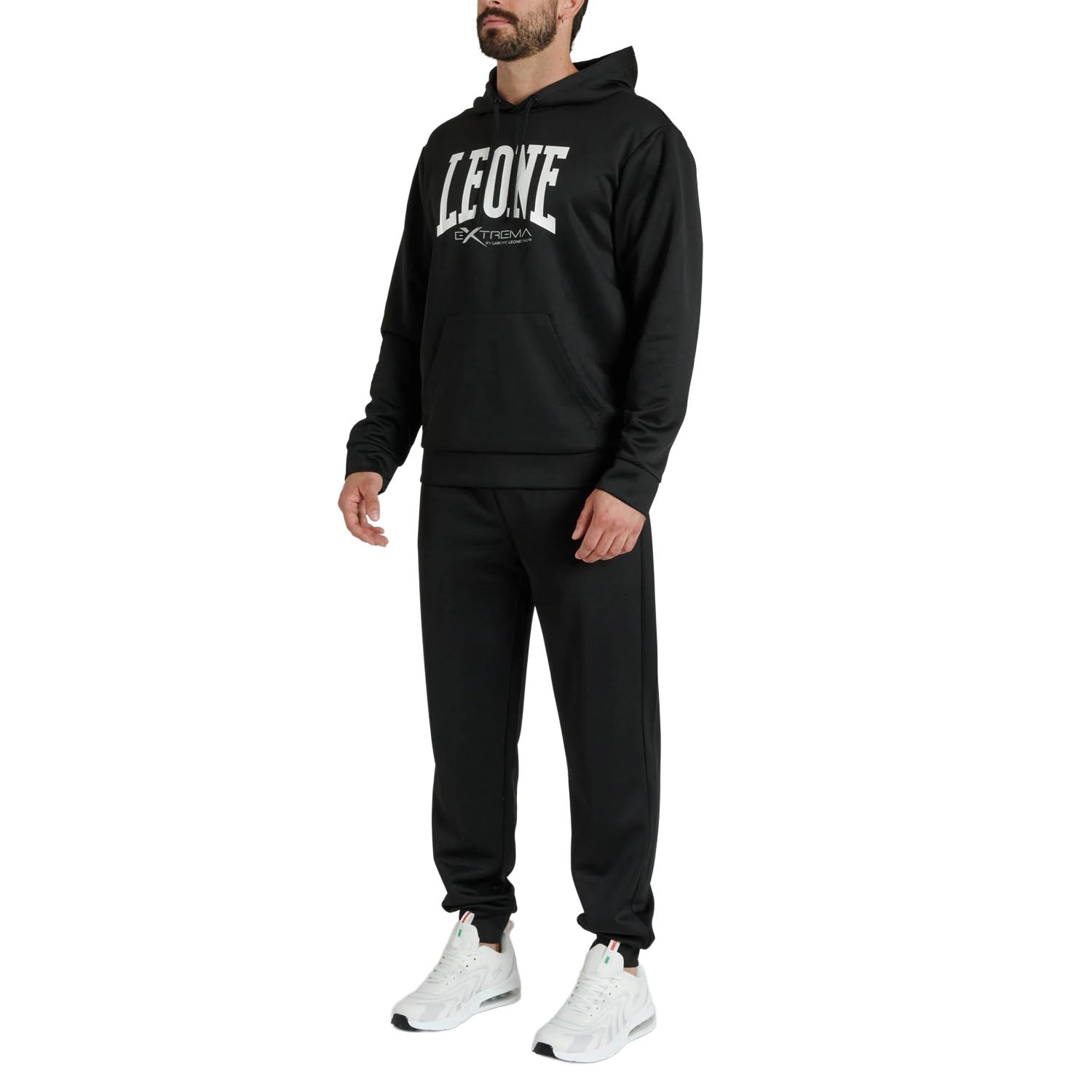LEONE Hoody, Logo, black-white, S