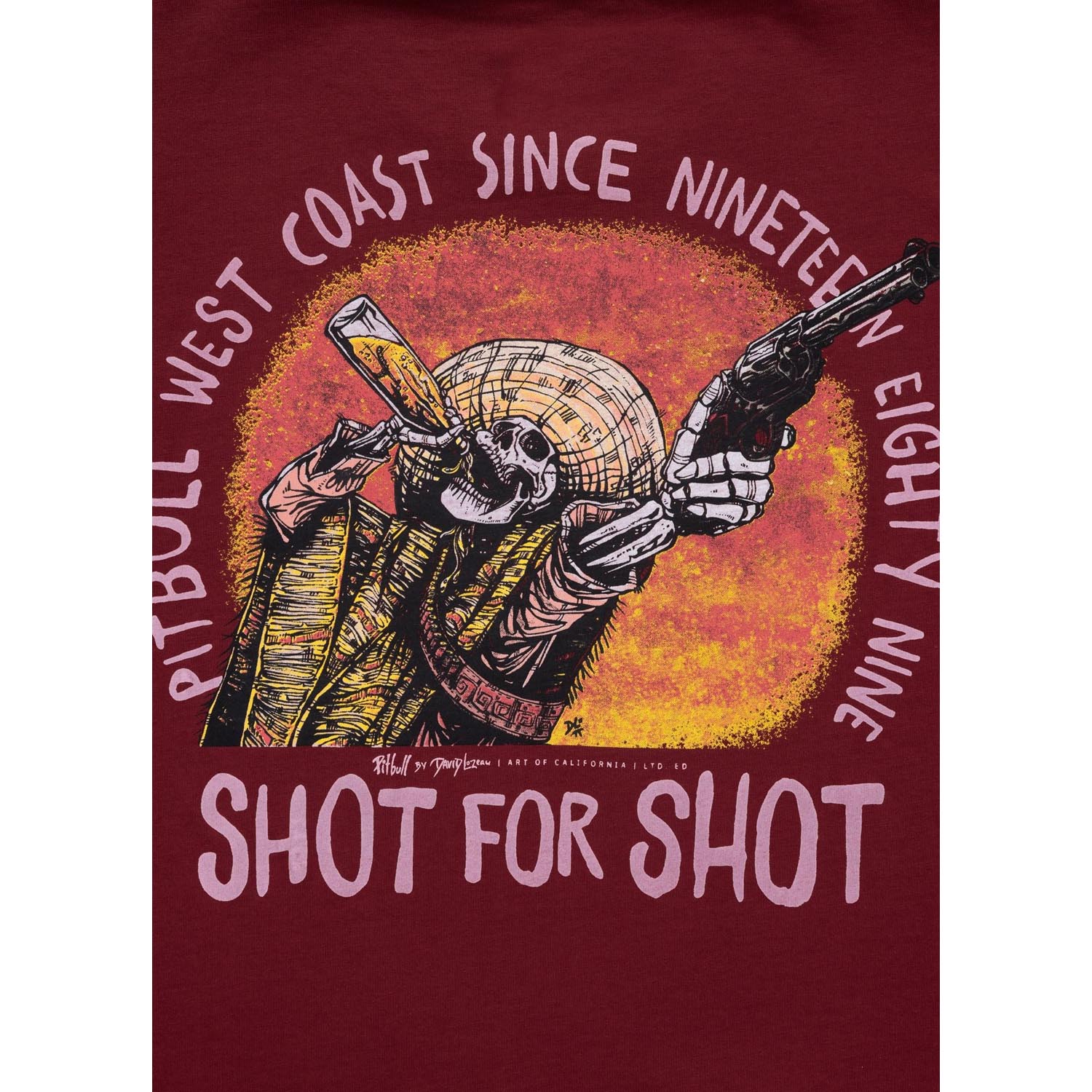 Pit Bull West Coast, T-Shirt, Shot For Shot, wine red, XXXL