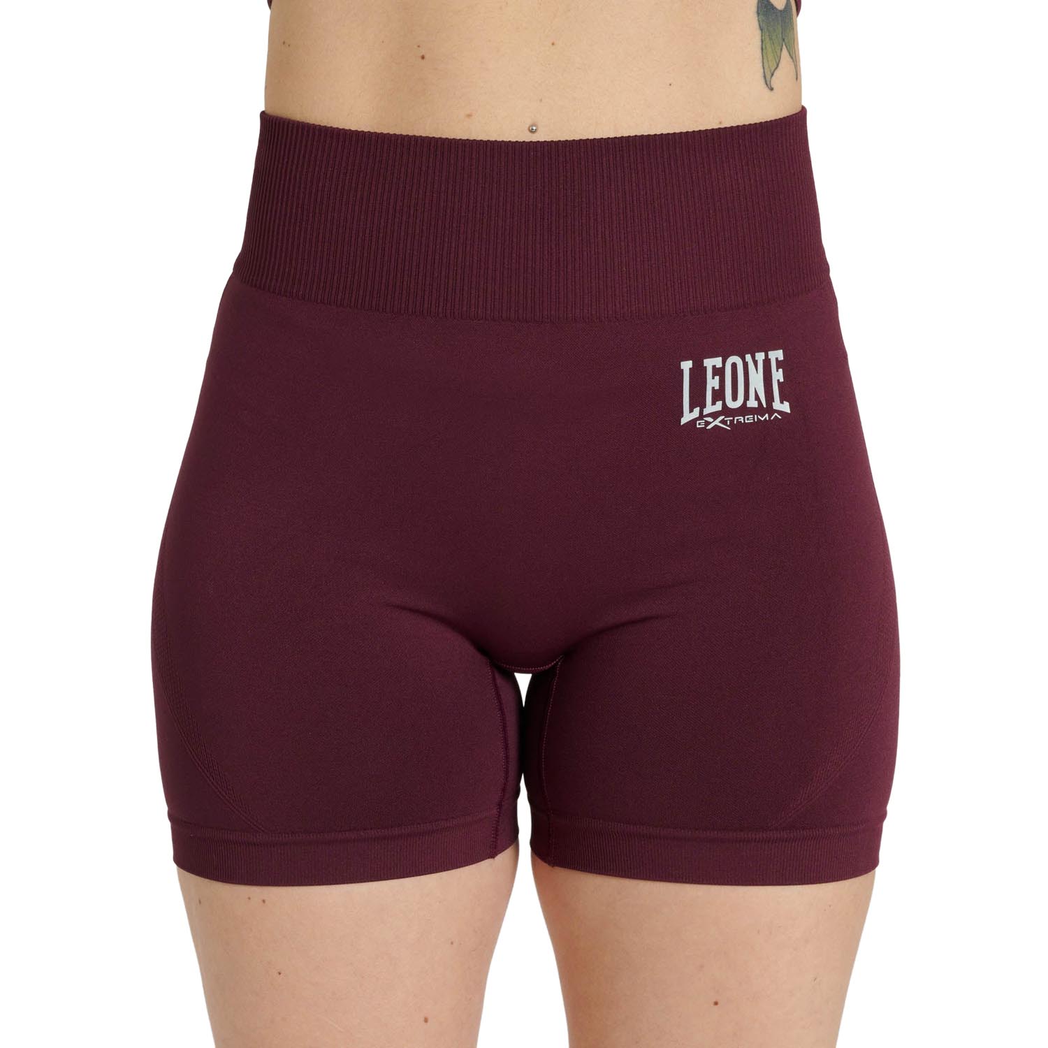 LEONE Compression Shorts, Women, Logo, wine red-white, XS