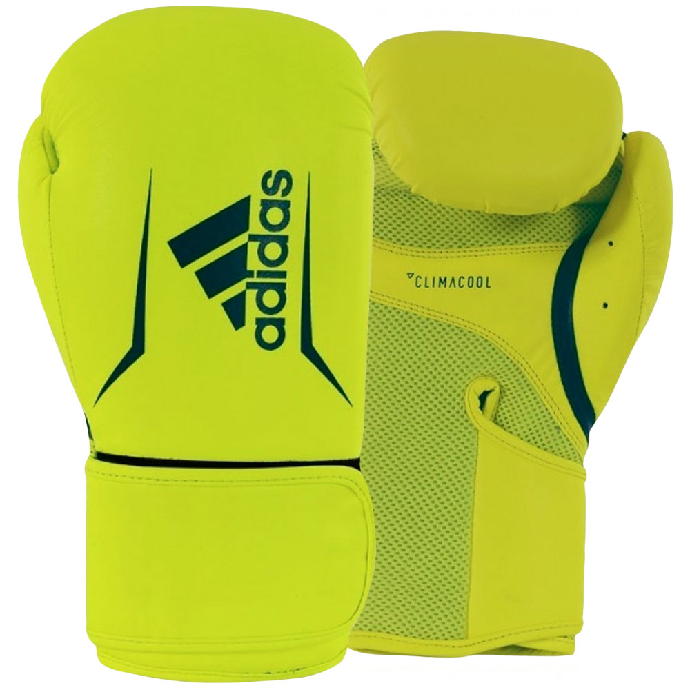adidas Boxing Gloves, Speed 100, yellow-blue, 12 Oz