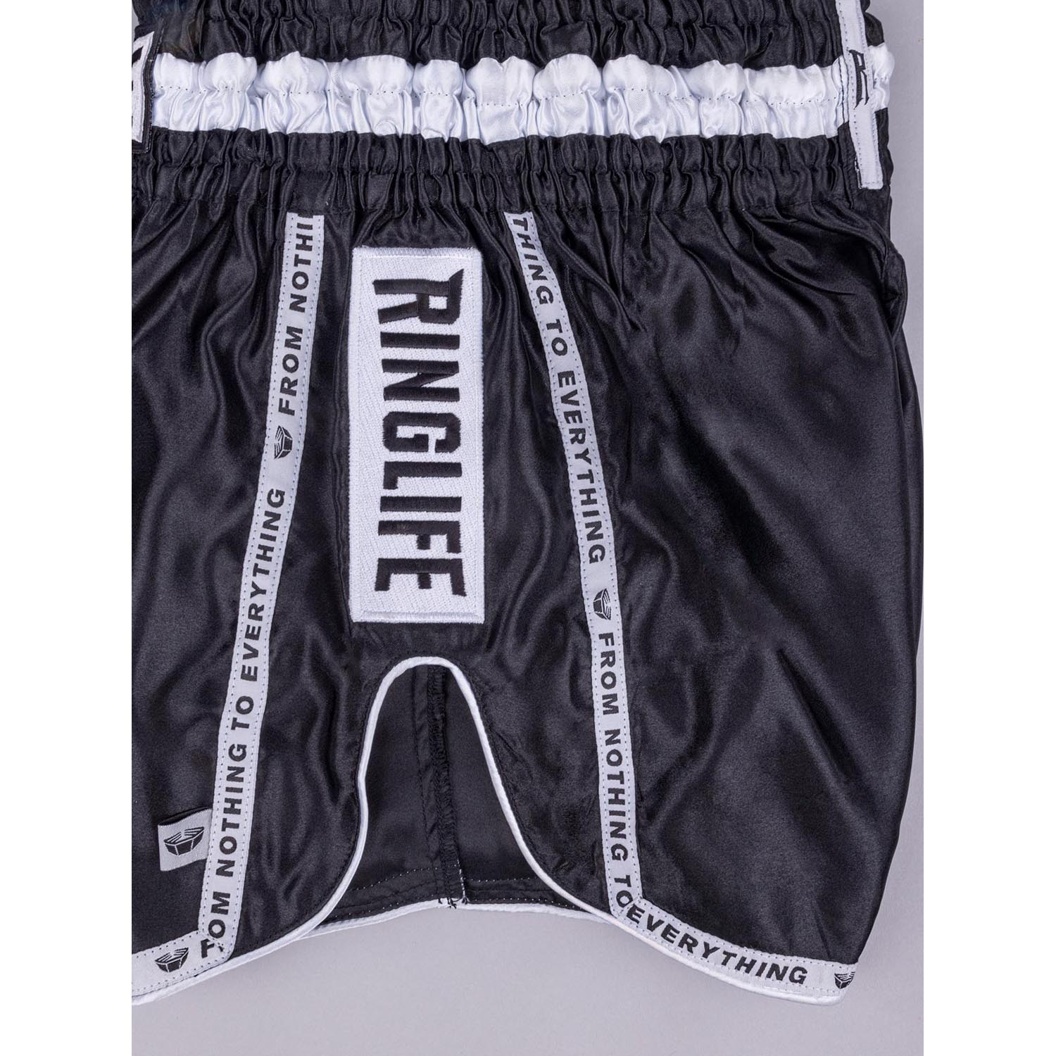 RINGLIFE Muay Thai Shorts, Label, black, XXL