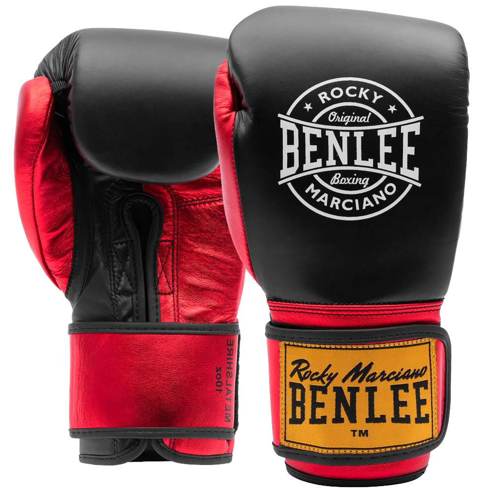 BENLEE Boxing Gloves, Metalshire, black-red, 10 Oz