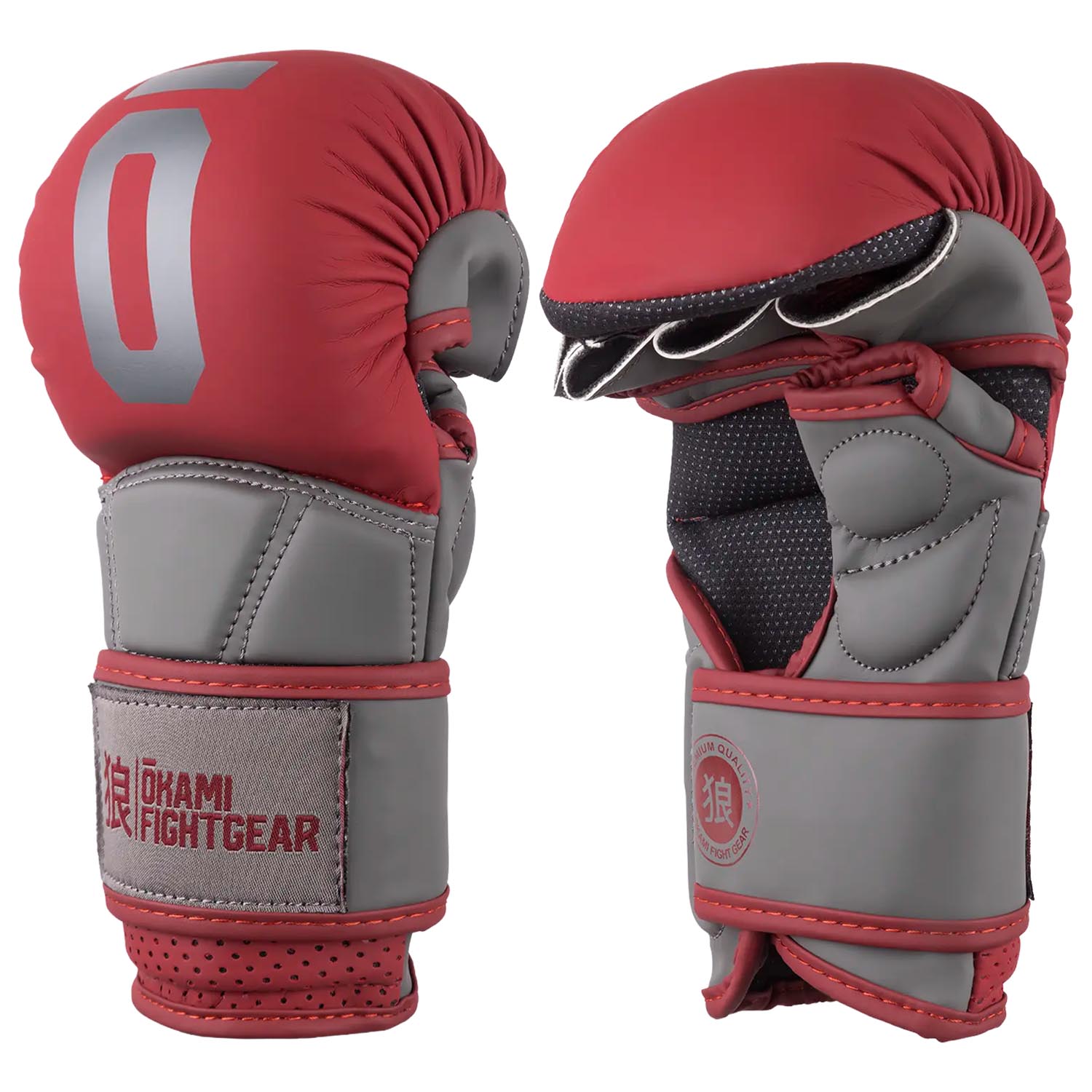 OKAMI MMA Sparring Gloves, Unity, red-grey, XXL