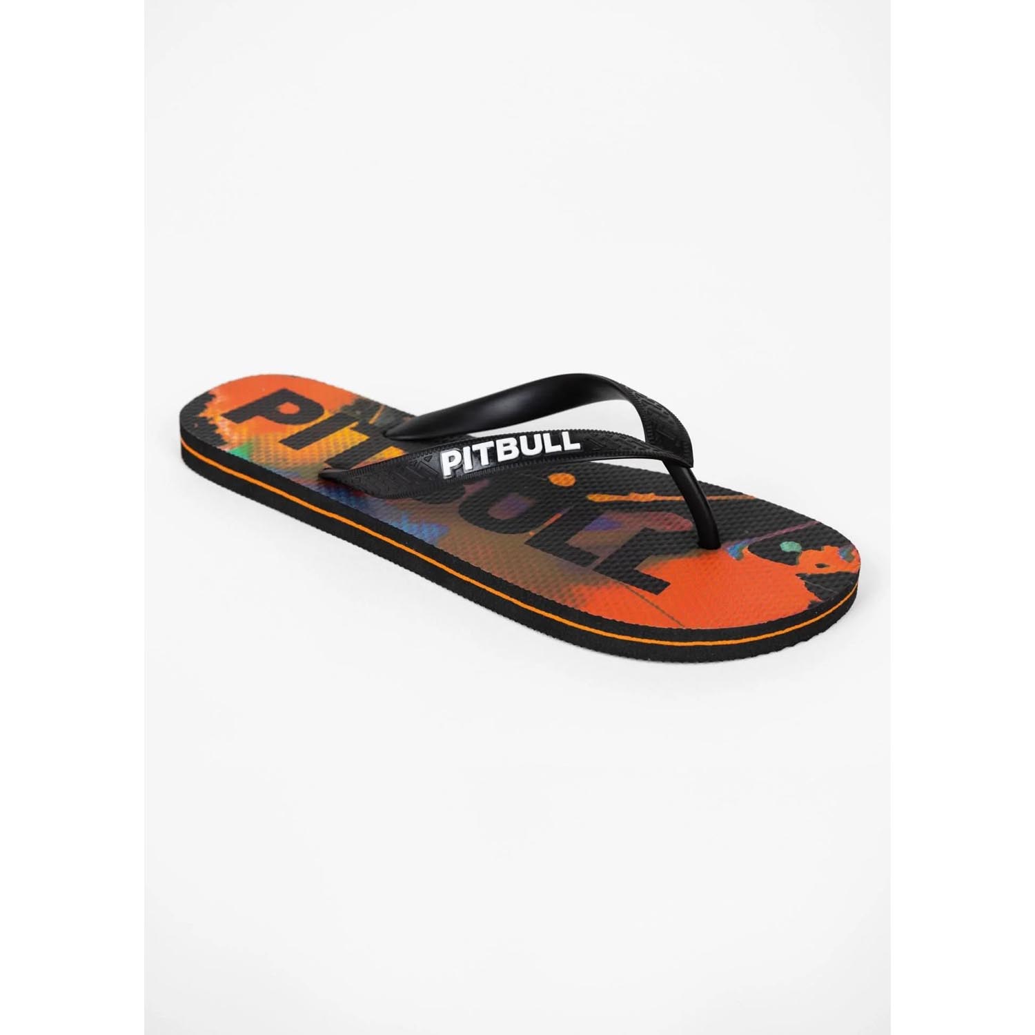 Pit Bull West Coast Flip Flops, Watercolor, orange-black, 46